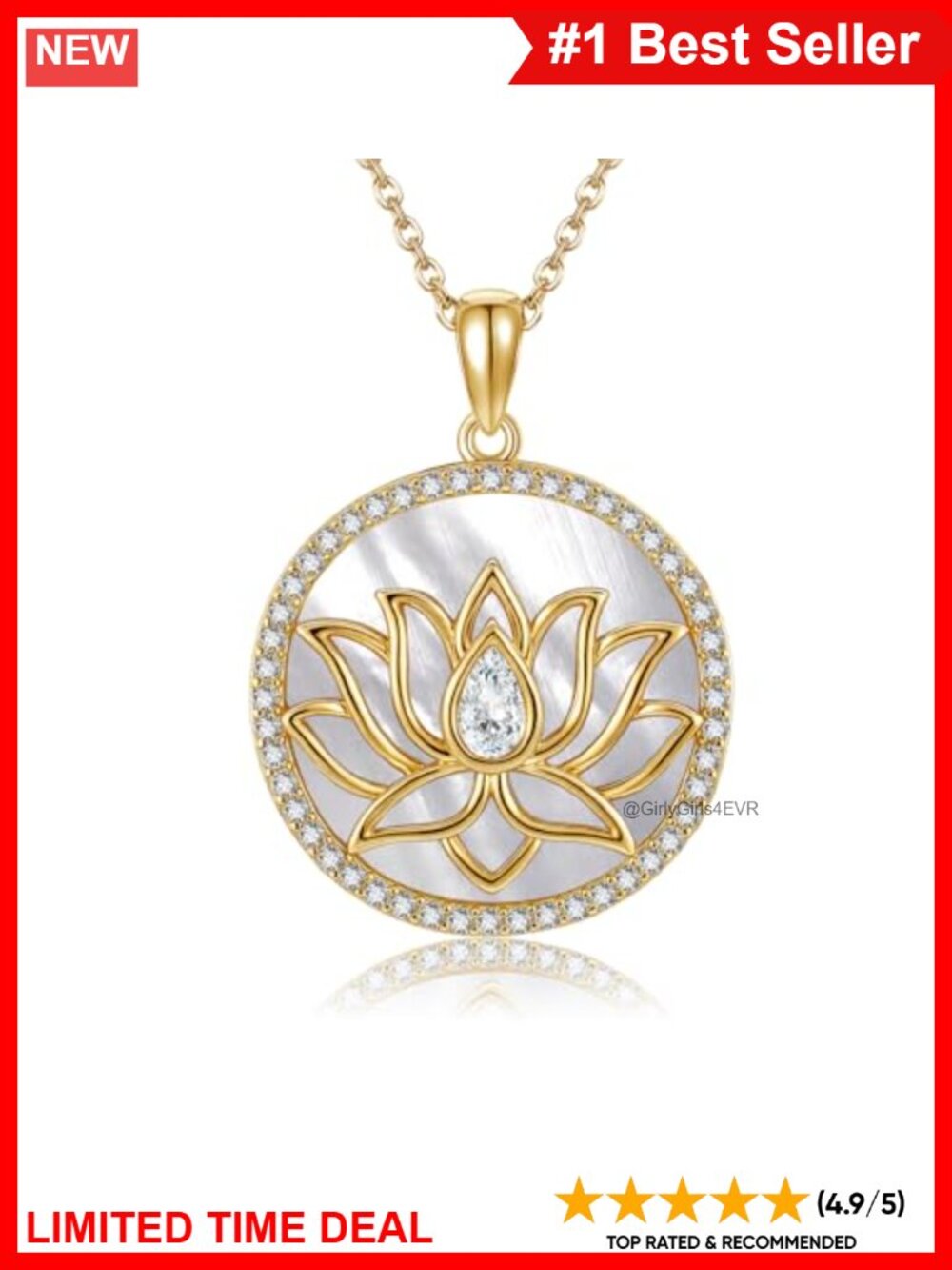 Sterling Silver Flower Pendant Necklace 18 Inch Lobster Clasp